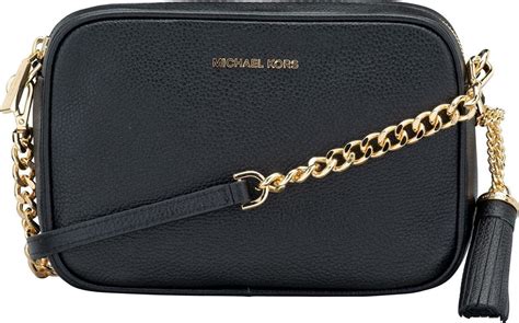 ovaal michael kors ginny tasje zwart goud|Michael Kors Ginny Dames Crossbodytas .